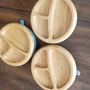 Avanchy Bamboo Divided Suction Plates Bundle Of 3